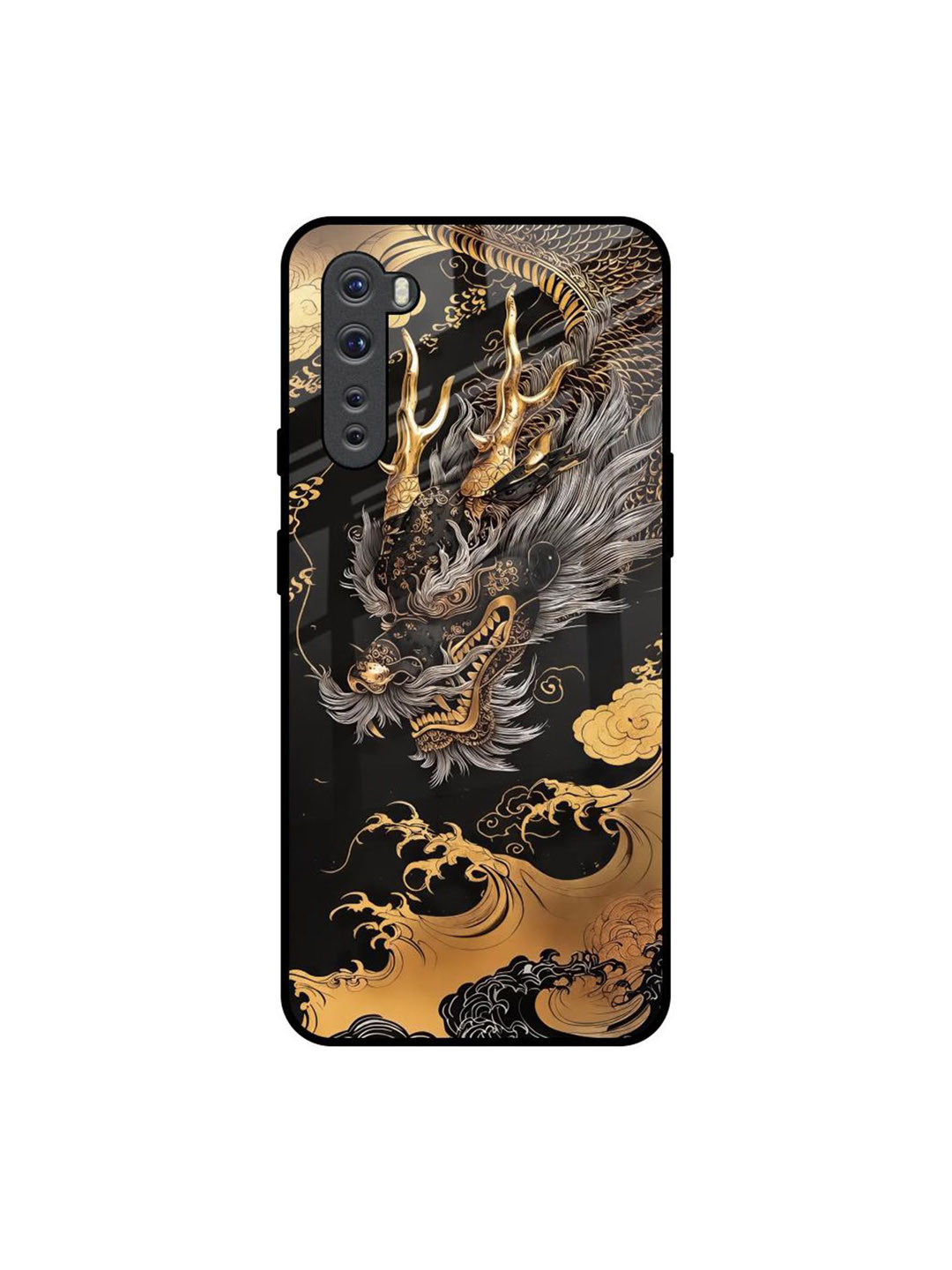 QRIOH Quirky Printed Glass OnePlus Nord Mobile Back Case Cover