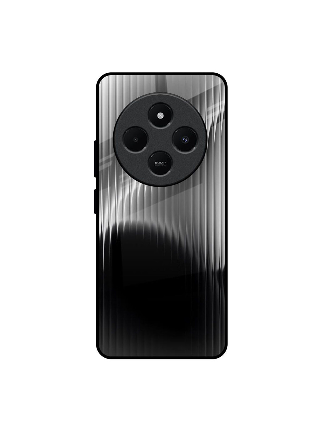 QRIOH Unisex Redmi 14C 5G Monochrome Arc Impact Resistant Glass Back Case