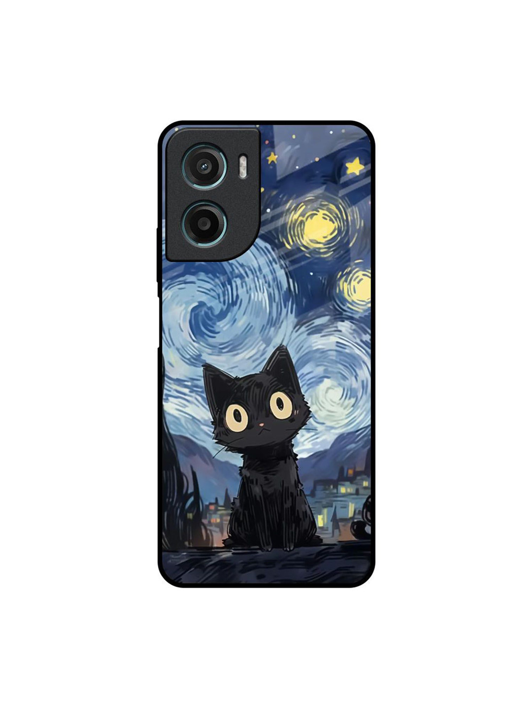 QRIOH Midnight Whiskers Printed Motorola G05 Back Case Mobile Accessories