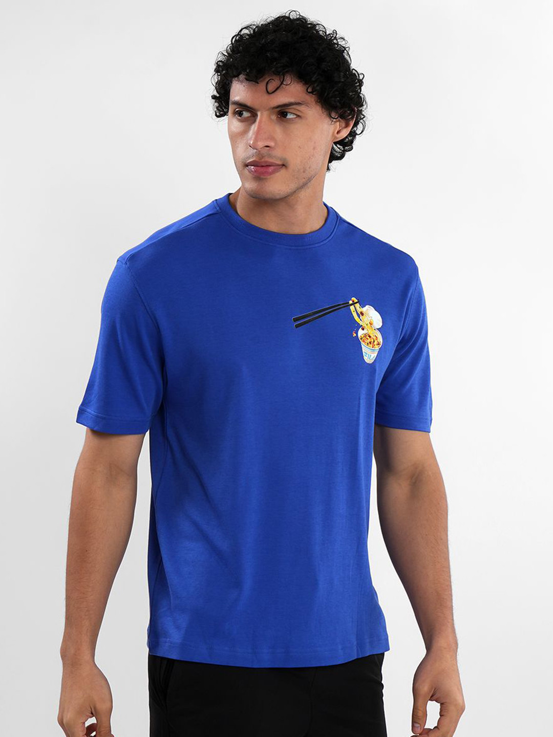 FILA Chops Graphic Printed Round Neck Cotton Relaxed Fit T-shirt