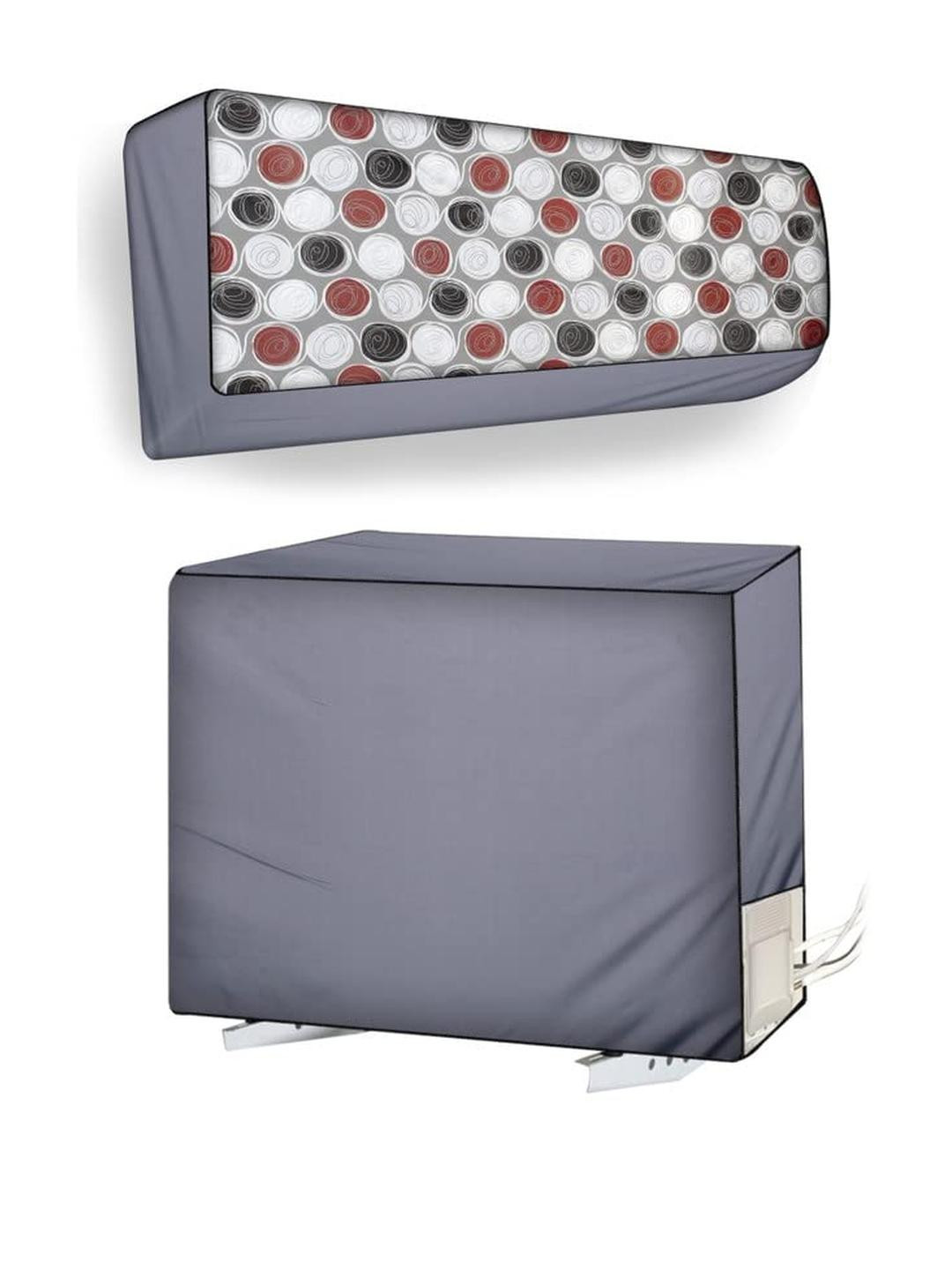 The Furnishing Tree Split AC Cover Set of Indoor and Outdoor Unit Used for 1 Ton Bluestar VLU Abstr