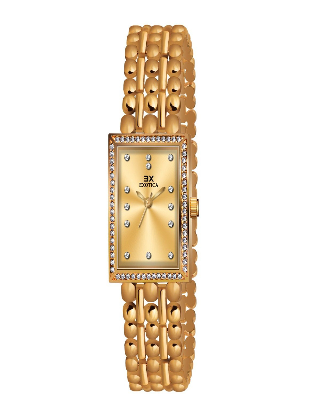 Exotica Fashion New Girls Trending Embellished Dial Analogue Watch EX-2491-Gold