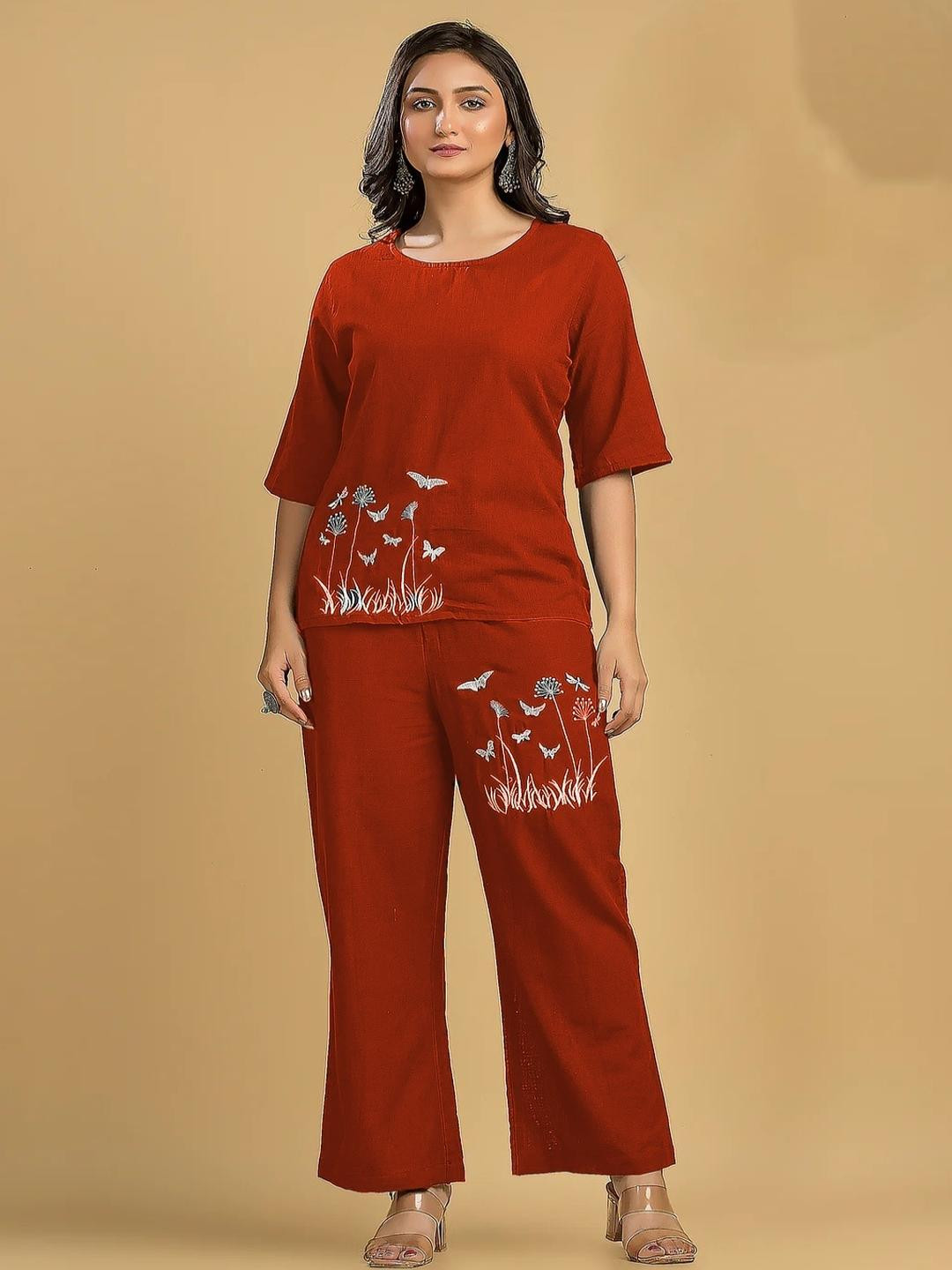 Naida Nature Print T-shirt & Trousers Co-Ords