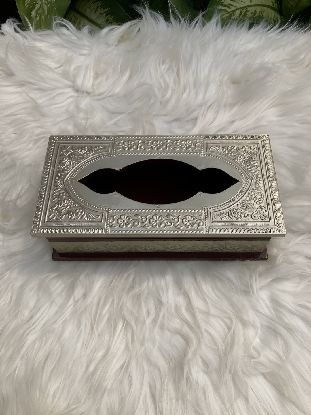 Barn 14 White Ethnic-Textured Tissue-Box