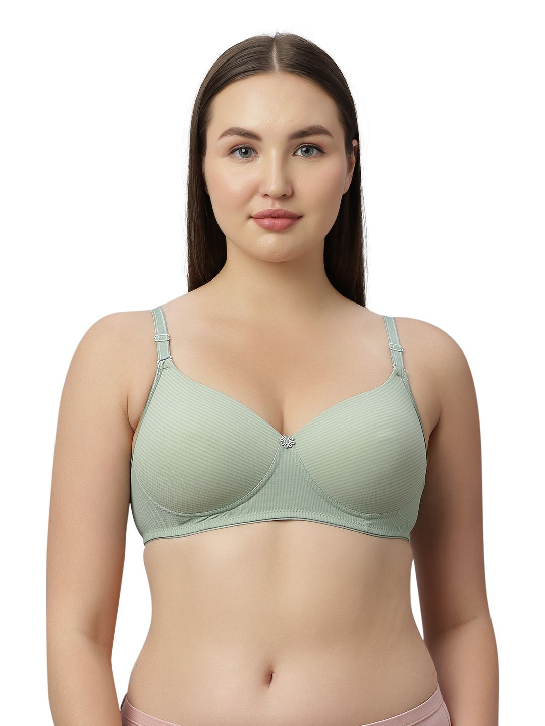 Sonari Plus Size Checked Medium Coverage Lightly Padded T-shirt Bra