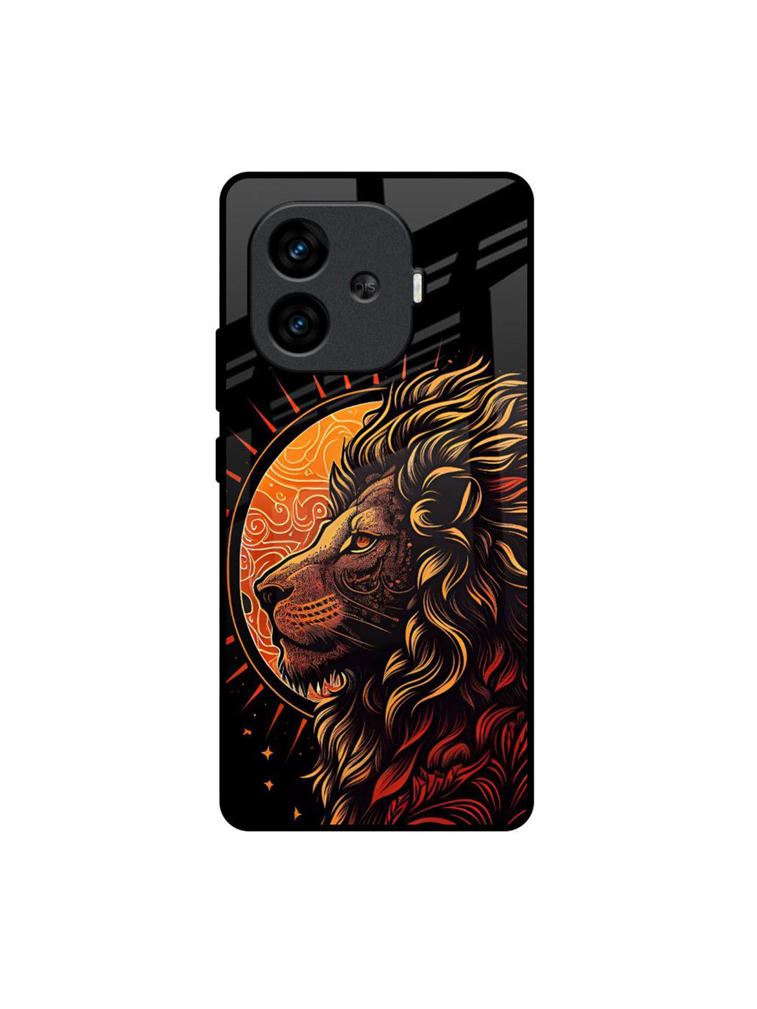 QRIOH Unisex iQOO Neo 10R 5G Quirky Animated Lion Shockproof Glass Back Case