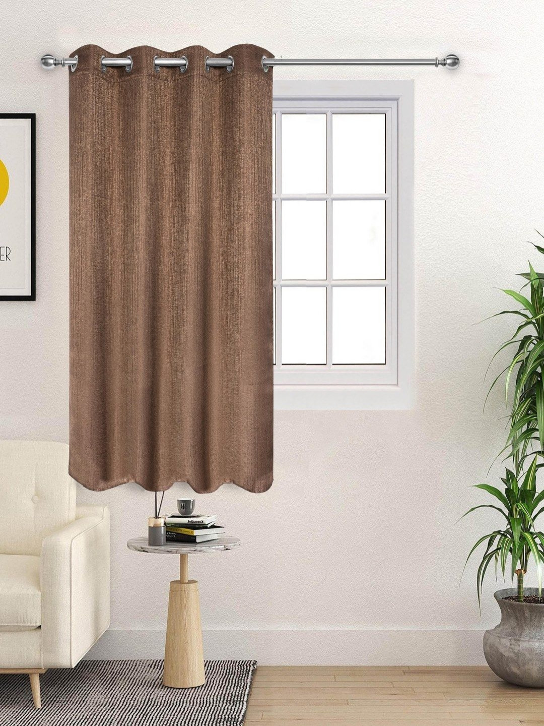Saral Home  Brown Room Darkening Window Curtains
