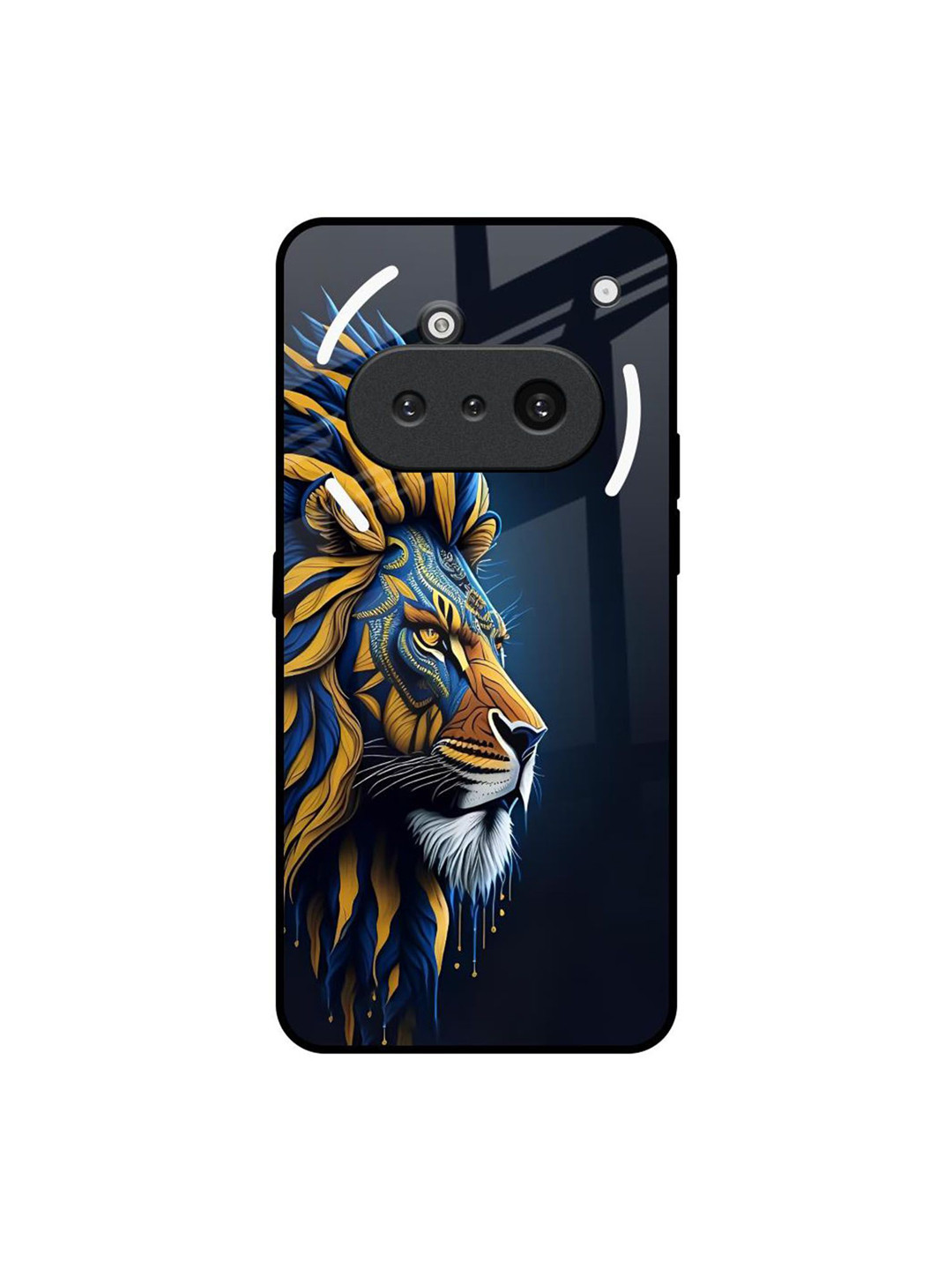 QRIOH Unisex Nothing Phone 3a Animated Lion Impact Resistant Glass Back Case