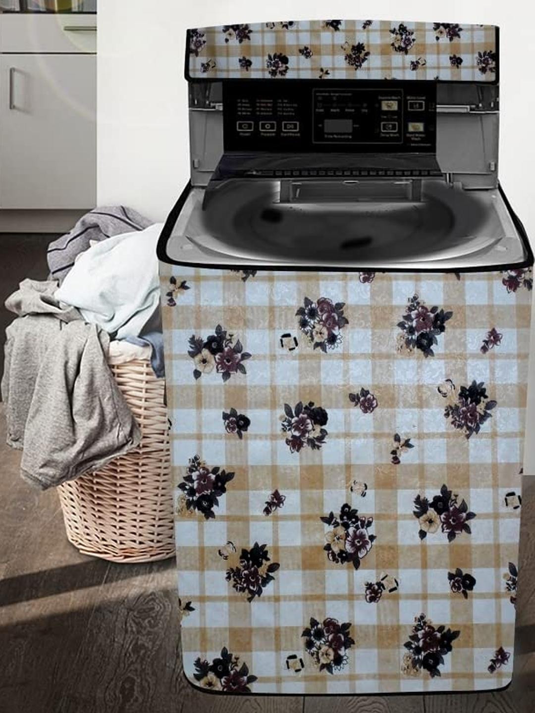 The Furnishing Tree Multi Plastic Tree Beige Washing Machine Cover Geometric Pattern