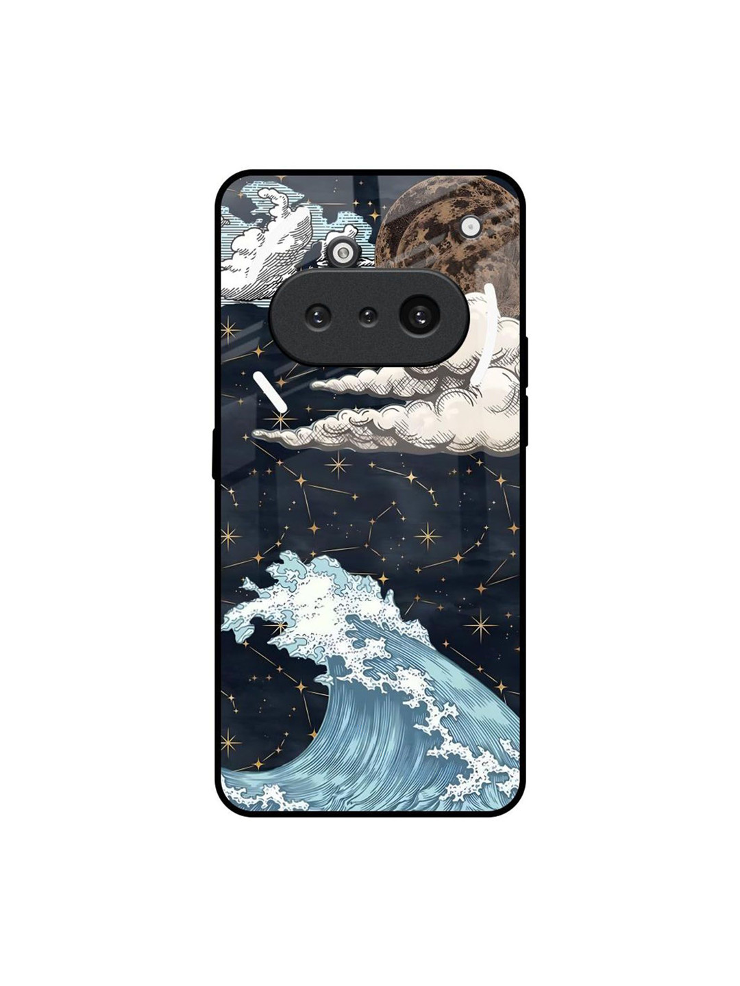 QRIOH Quirky Printed Glass Nothing Phone 3a Mobile Back Case Cover