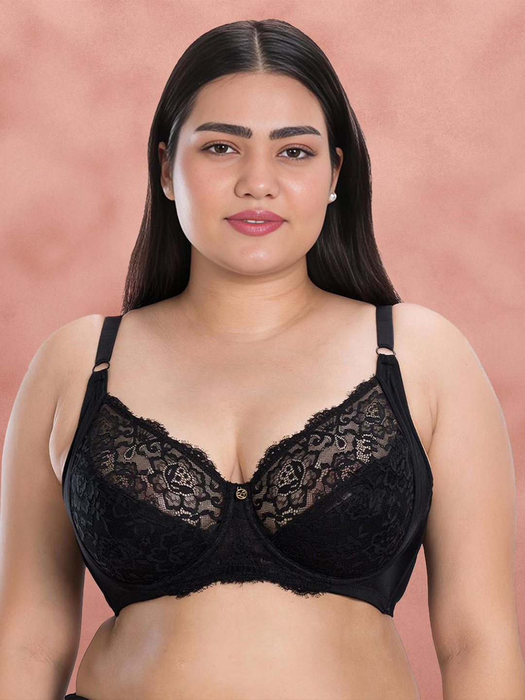 shyaway Plus Size Medium Coverage Anti-Odour Seamless Everyday Embellished Bra