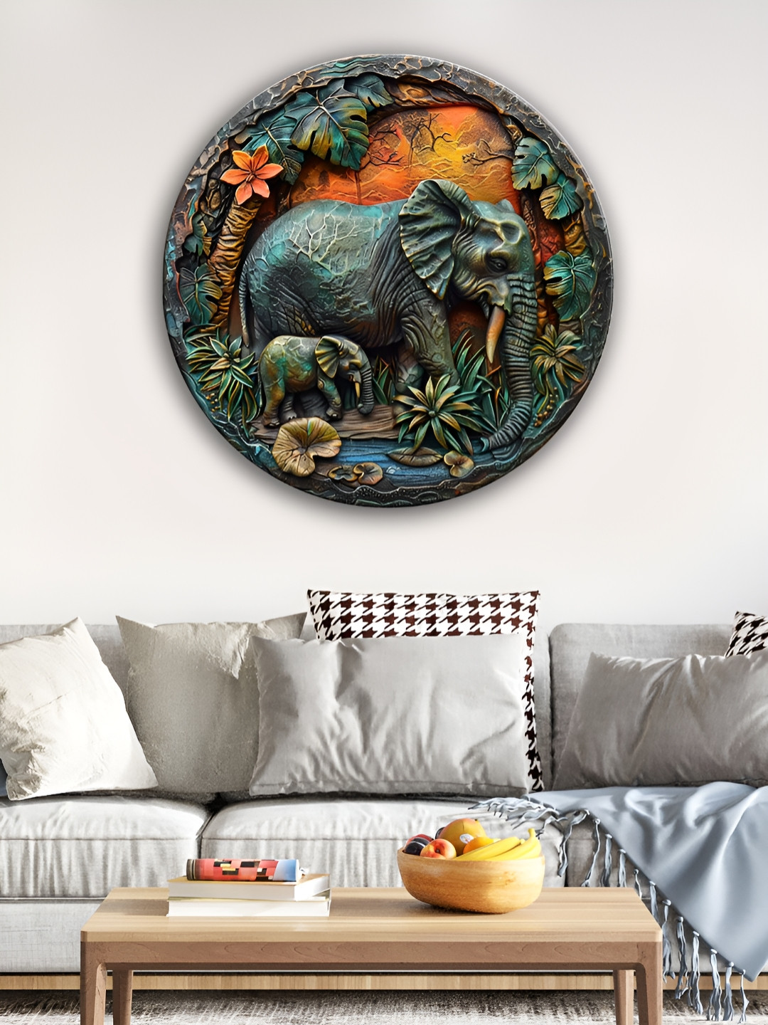 OLIVE TREE Hanging Wood Glossy Hall Wall Hangings-5.9In