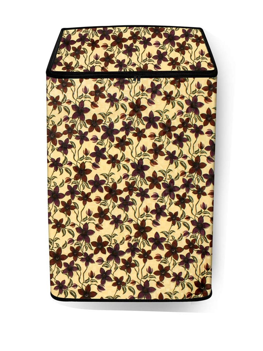 The Furnishing Tree Washing Machine Cover Sprig Pattern Yellow Compatible for Whirlpool 6.5 Kg Full