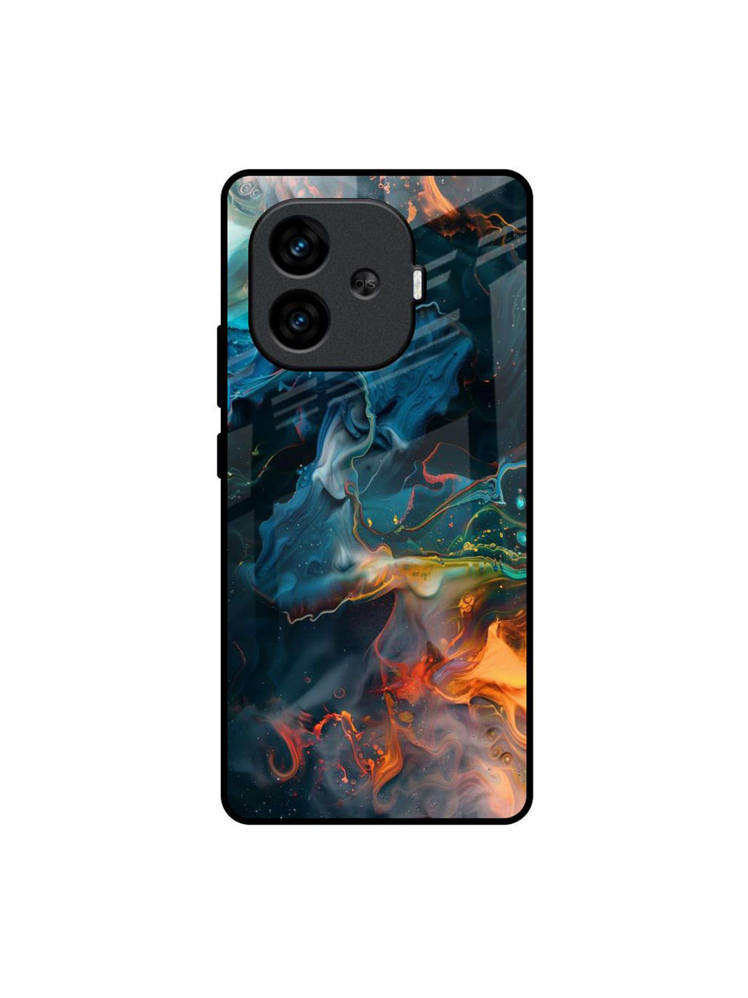 QRIOH Abstract Printed iQOO Neo 10R 5G Emperial Marble Glass Back Case Mobile Accessories