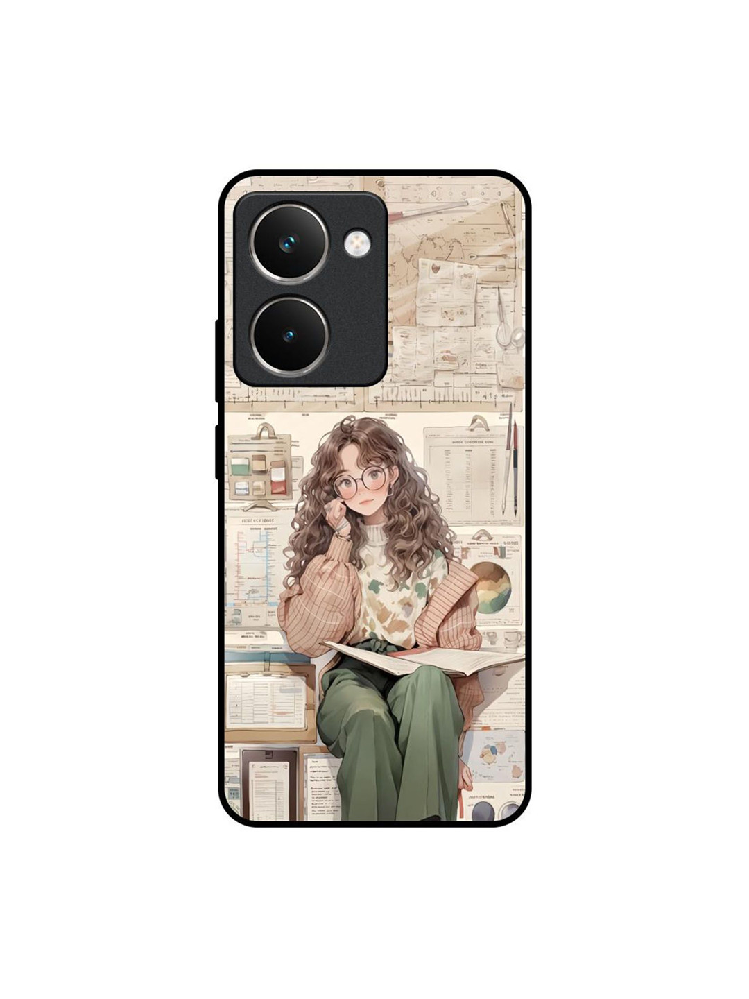 QRIOH Quirky Printed Glass Realme P3 Ultra 5G Mobile Back Case Cover