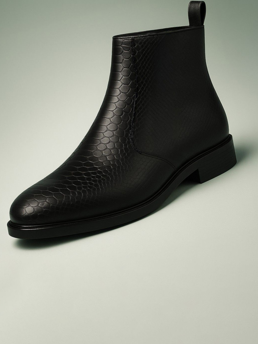 KRAASA Men Snake Print Casual Chelsea Boots