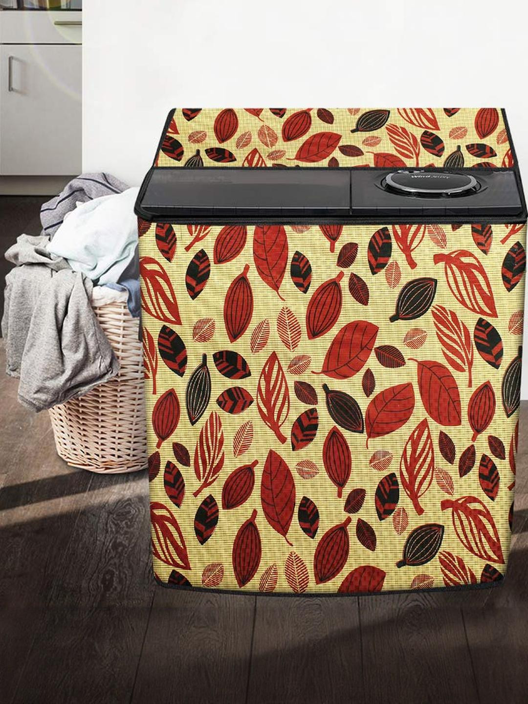 The Furnishing Tree Washing Machine Cover Ditzy Pattern Yellow Compatible for Whirlpool 8Kg Semi-Au