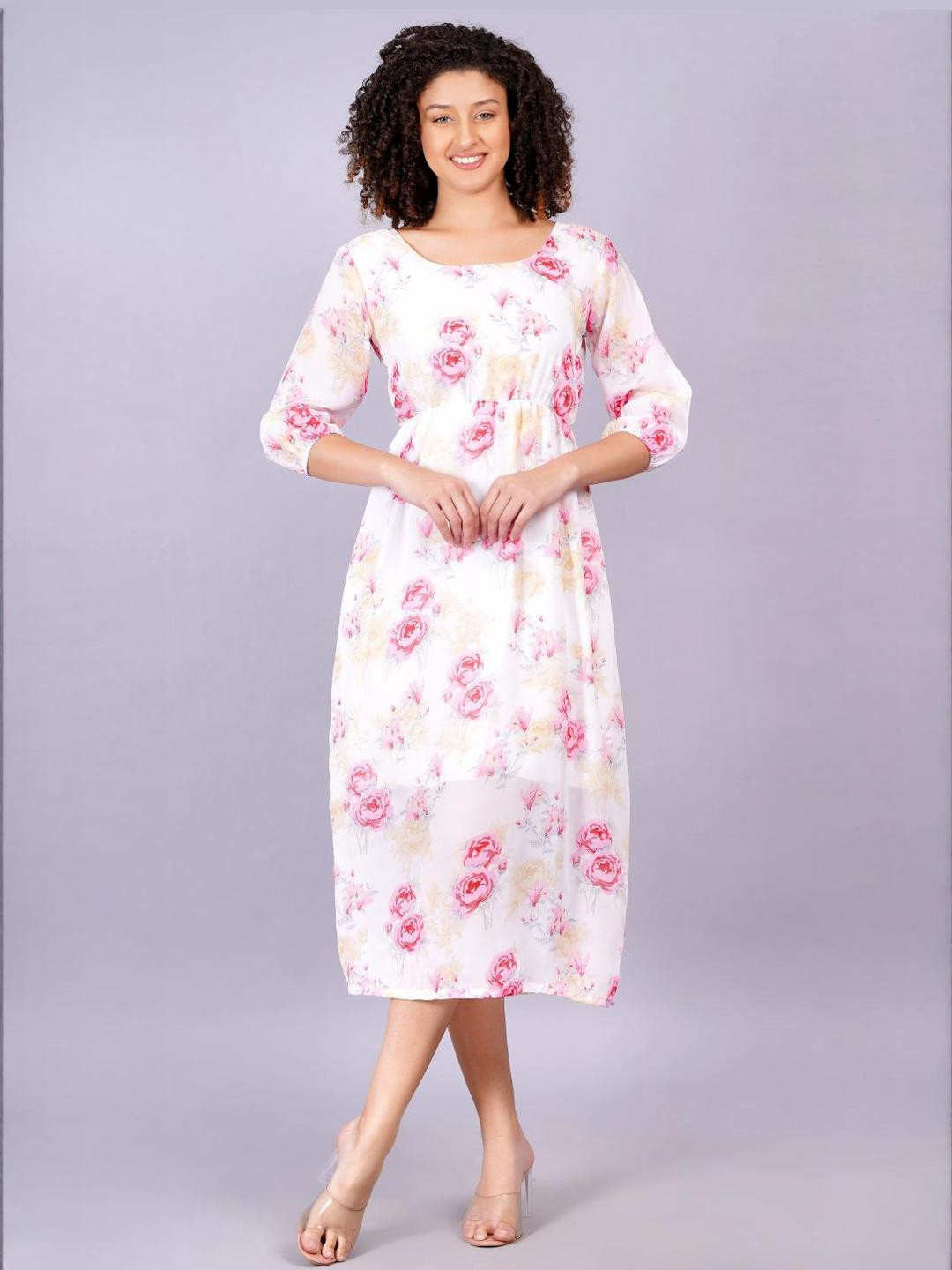 White Georgette Women Dress