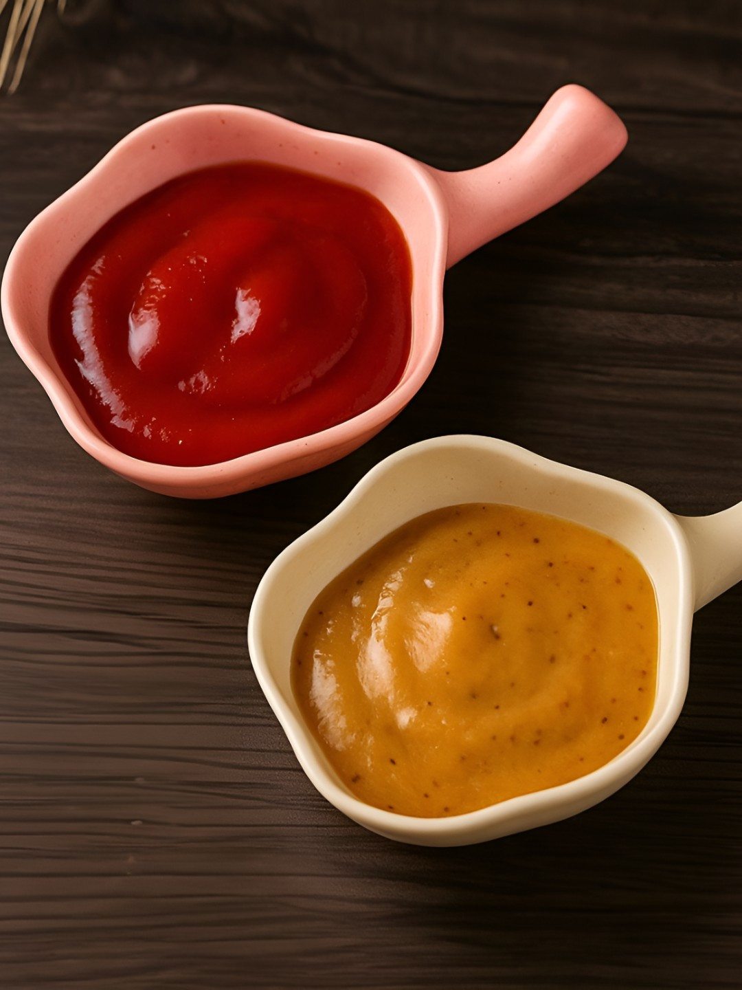 We3 Pink & Beige 2 Pieces Plastic Dip Bowls