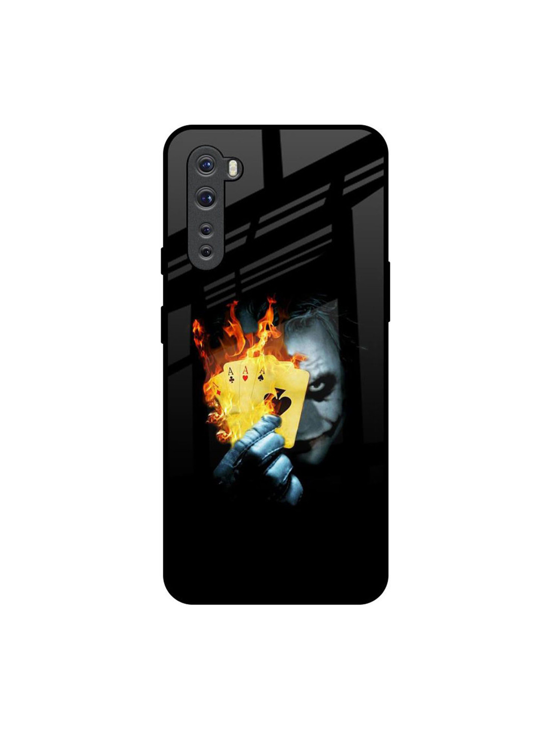QRIOH AAA Joker Printed OnePlus Nord Glass Back Case Mobile Accessories