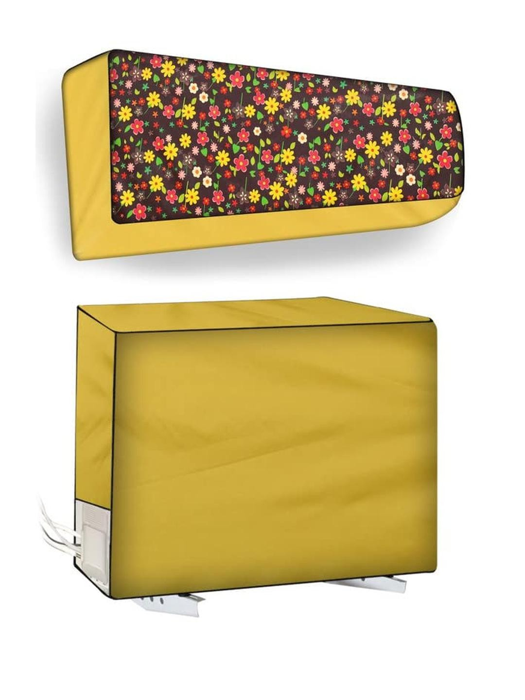 The Furnishing Tree Yellow Printed Split AC Cover set of Indoor and Outdoor Unit