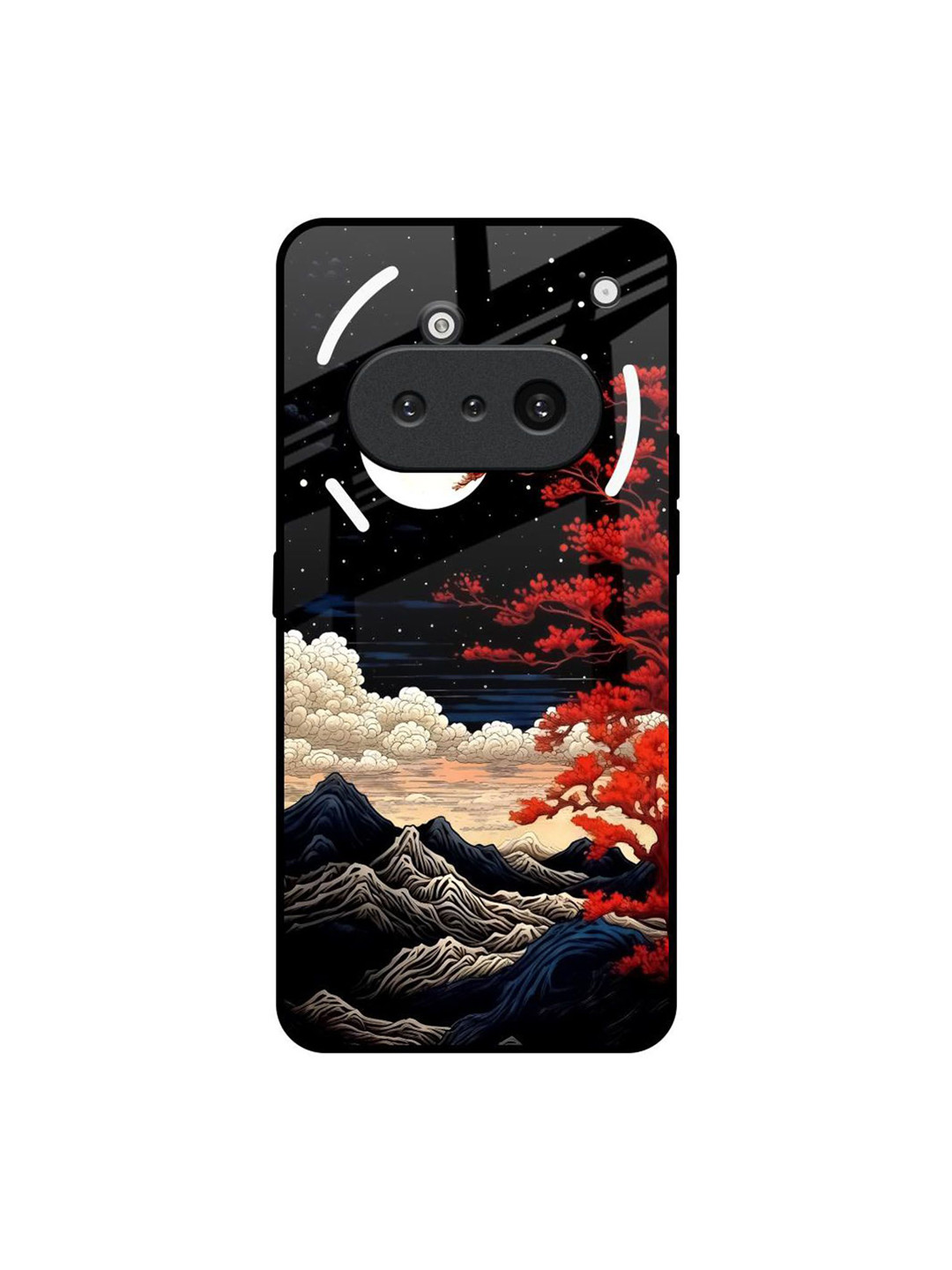 QRIOH Unisex Nothing Phone 3a Scarlet Serenity Impact Resistant Glass Back Case