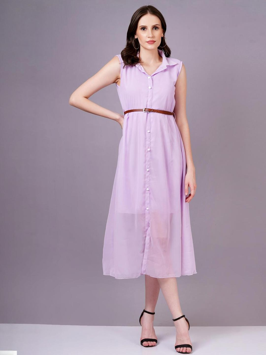 Purple Georgette Women Dress