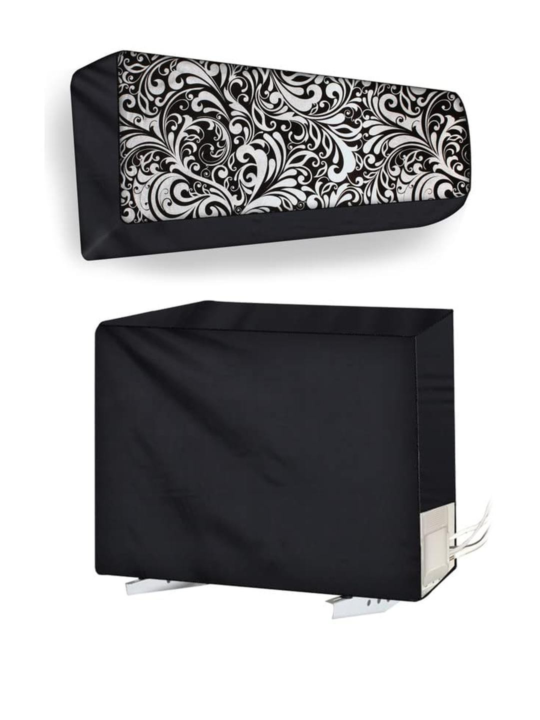 The Furnishing Tree Black Printed Split AC Cover set of Indoor and Outdoor Unit