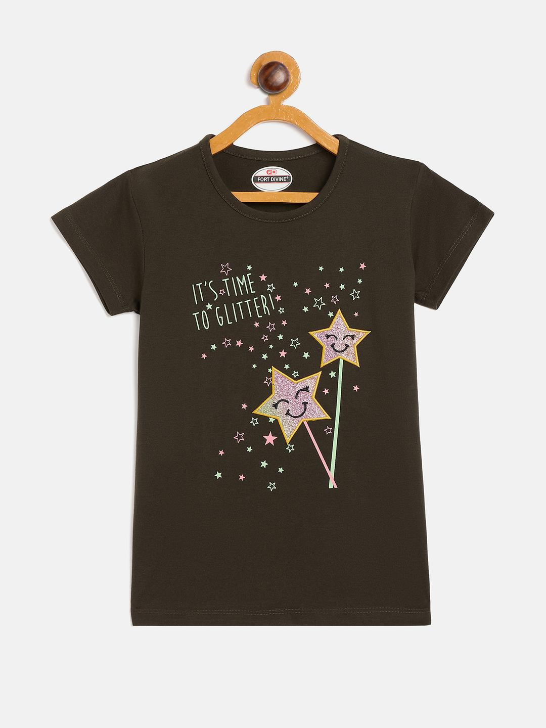 Fort Divine Girls Olive Tops