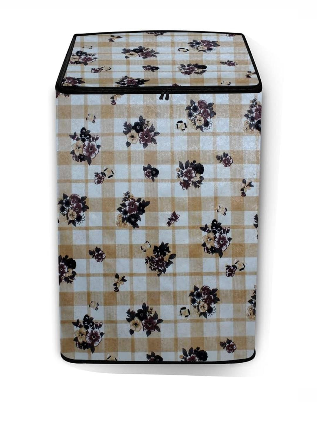 The Furnishing Tree Washing Machine Cover Geometric Pattern Beige Compatible for Whirlpool 6.5 Kg F