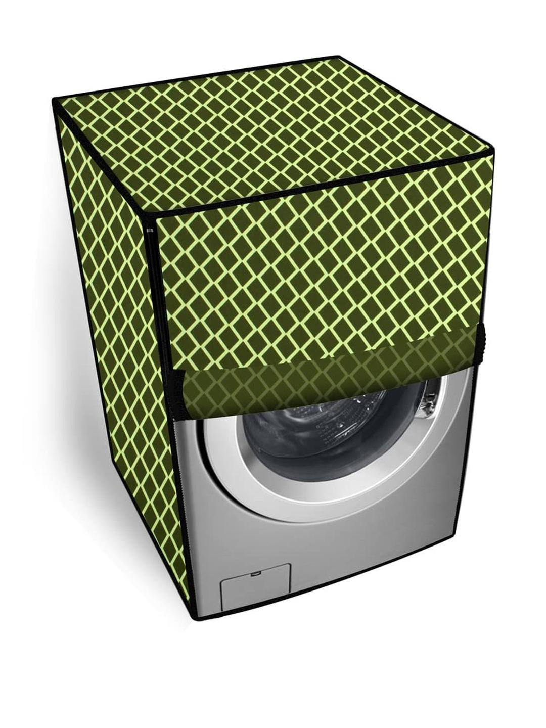 The Furnishing Tree Front Load Washing Machine Cover Check Military Compatible for 7.5 Kg Elite Plu