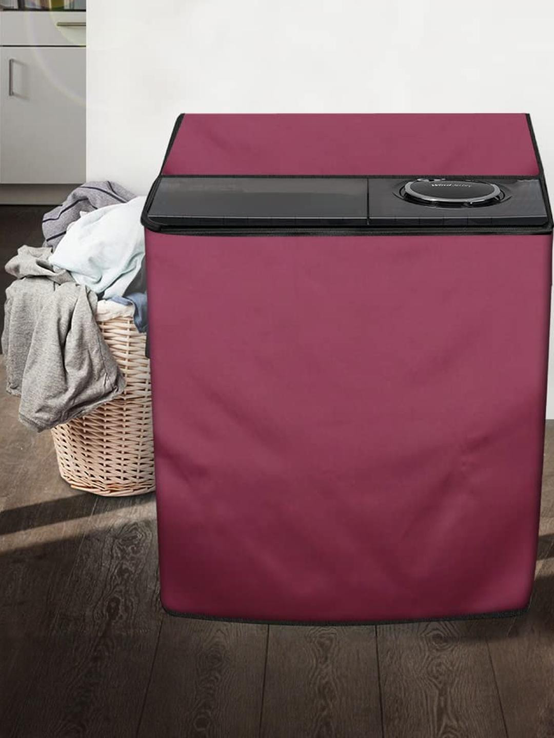 The Furnishing Tree Washing Machine Cover Maroon Compatible for Whirlpool 7 Kg Semi-Automatic Top L