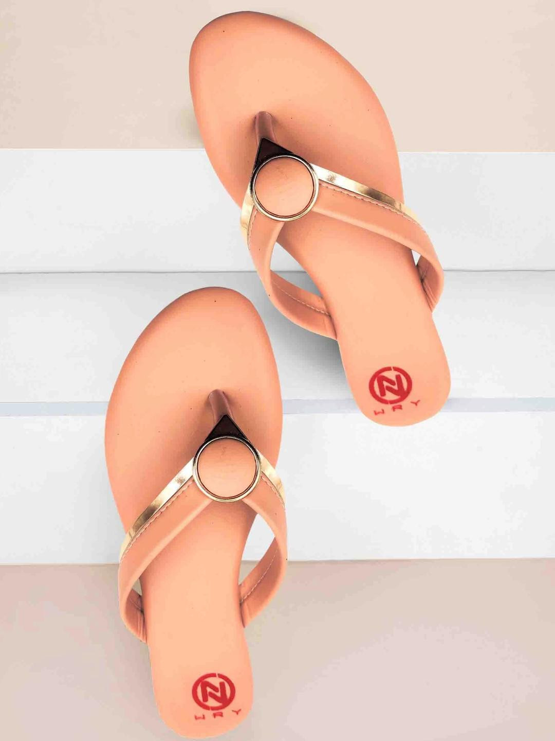 NOWRY Women Pink Leather Sandals