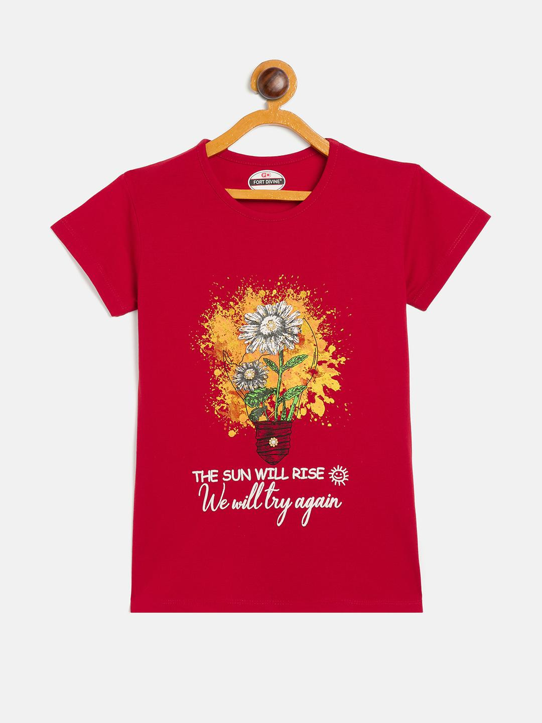 Fort Divine Girls Red Tops