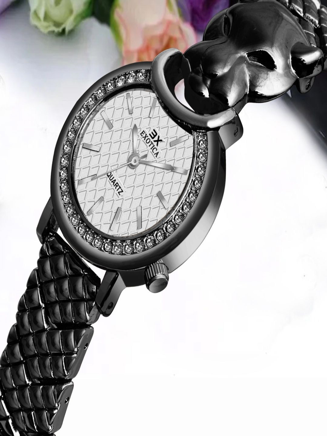 Exotica Fashion Girls Stainless Steel Straps Analogue Watch EX-2751-Black White