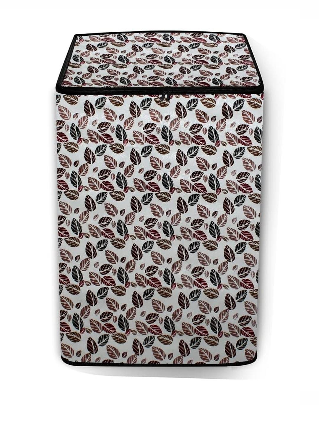 The Furnishing Tree Washing Machine Cover Coral Pattern Grey Compatible for Whirlpool 6.5 Kg Fully-