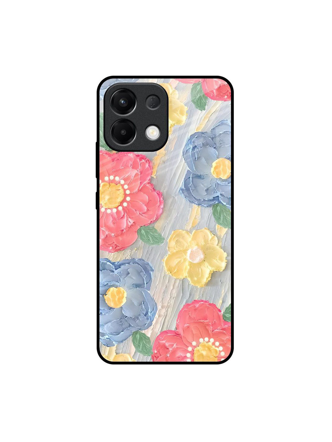QRIOH Unisex Graphic Printed Oppo K13 5G Back Floral Canvas Glass Case Mobile Accessories