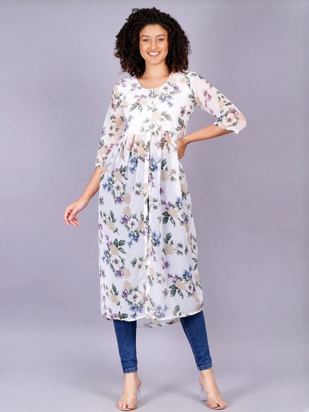 White Georgette Women Dress