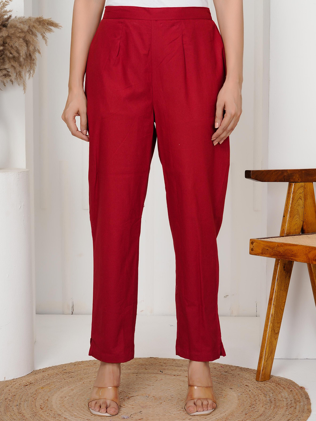 SIGNORIA Women Mid-Rise Cotton Trousers
