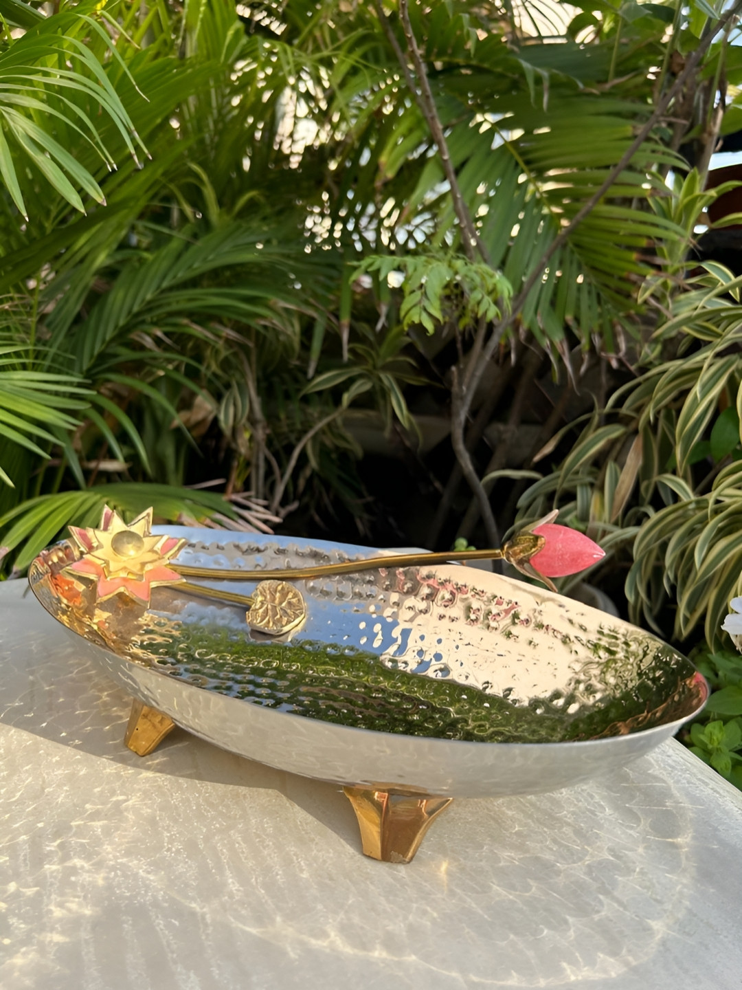 Barn 14 Grey & Pink Textured Tulip Boat Food Platter