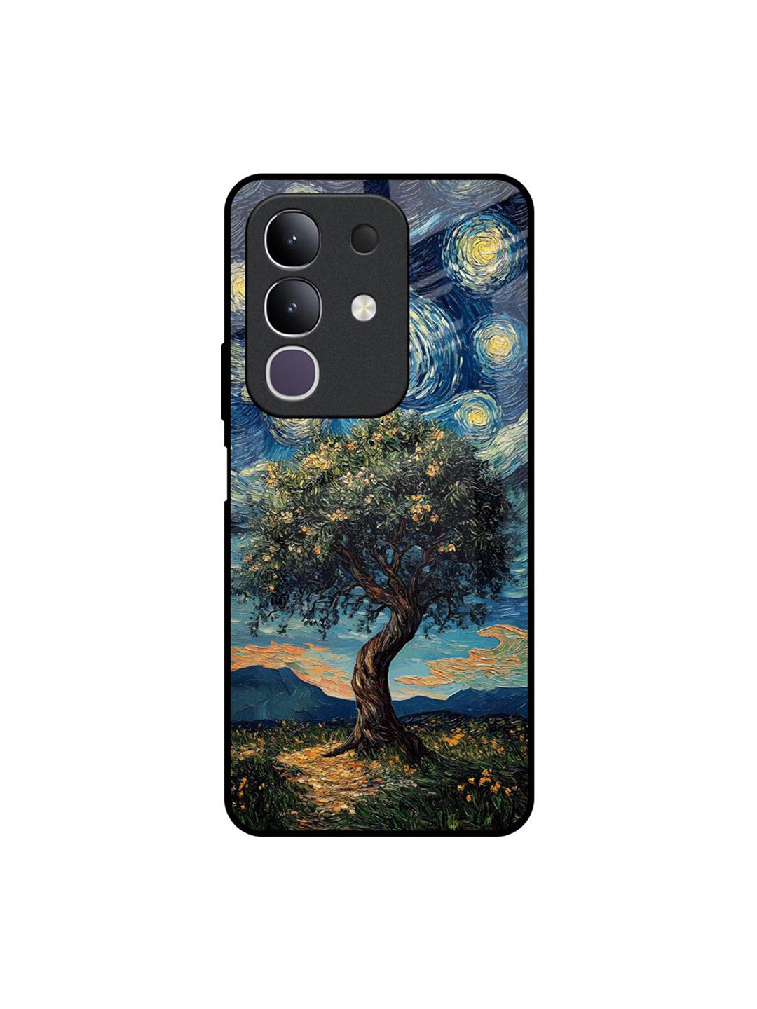 QRIOH Unisex Vivo T4x 5G Forest Breath Impact Resistant Glass Back Case