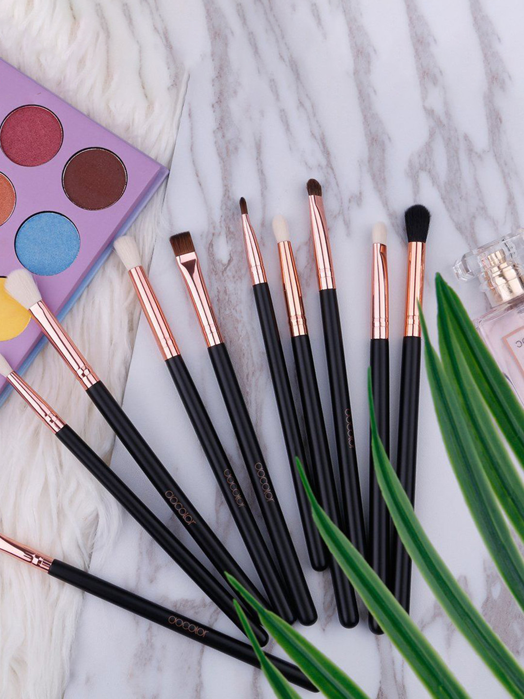 DOCOLOR Set Of 10 Eye Makeup Brush Set - Rose Gold