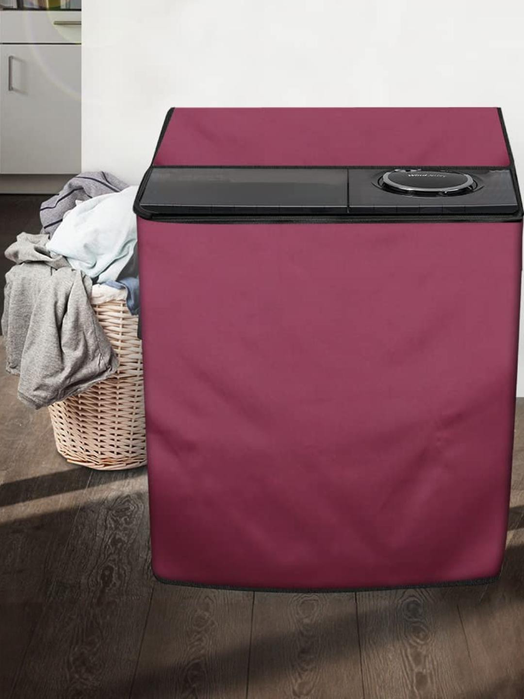 The Furnishing Tree Washing Machine Cover Maroon Compatible for LG 6 KG Semi-Automatic Top Loading