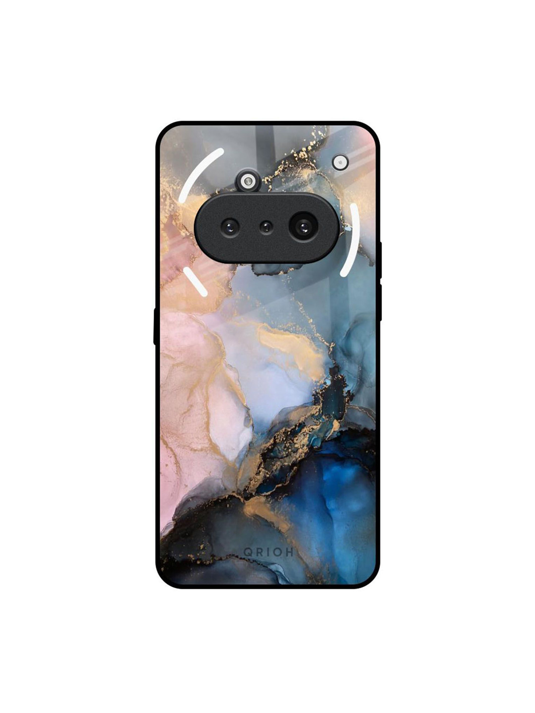 QRIOH Marble Ink Abstract Printed Nothing Phone 3a Glass Back Case Mobile Accessories