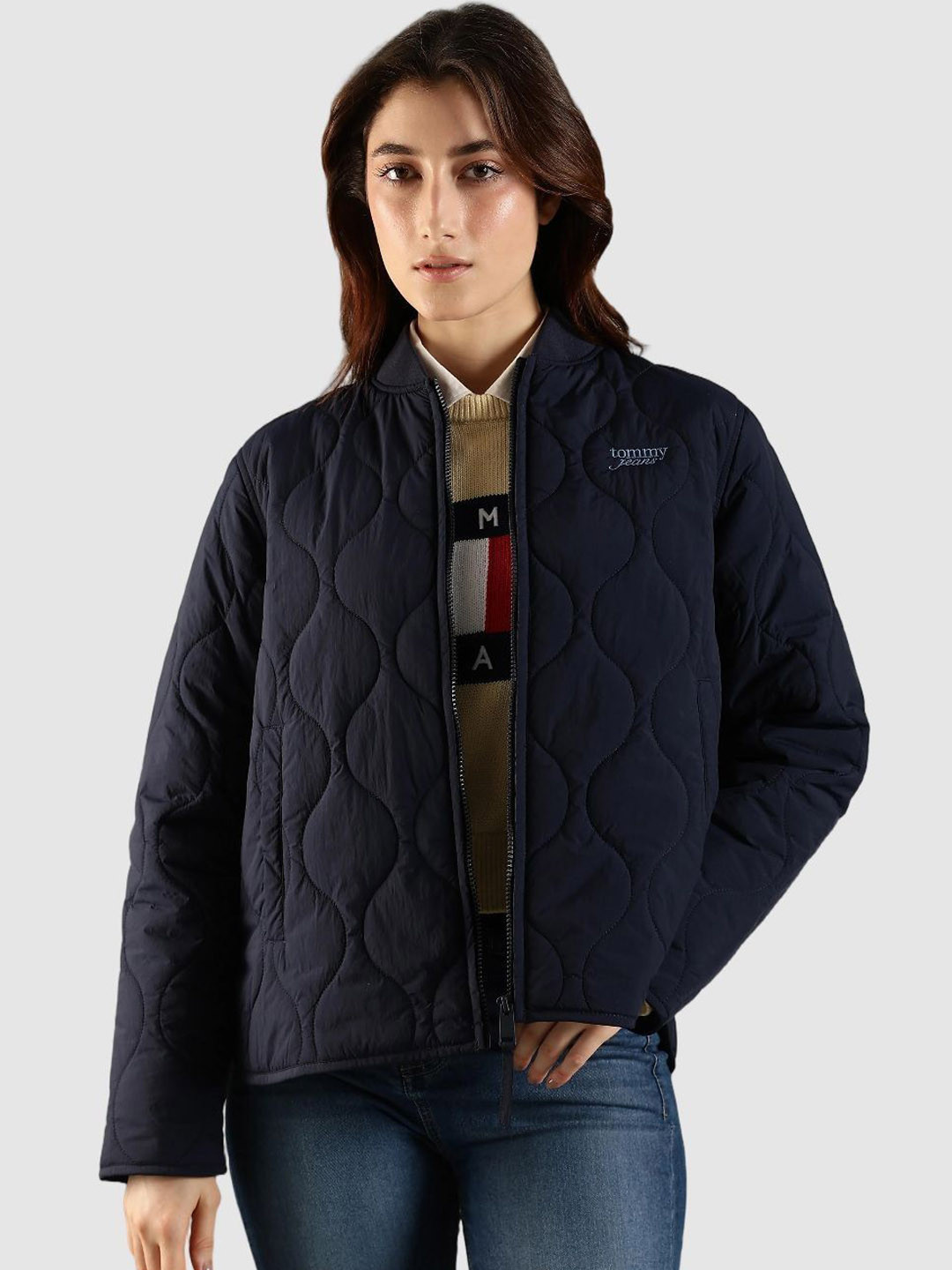 Tommy Hilfiger Europe Women Regular Fit Baseball Collar Quilted Jacket
