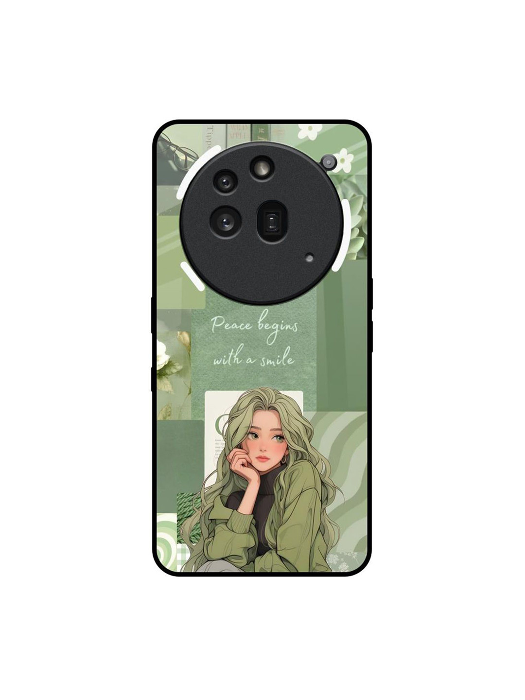 QRIOH Floral Printed Nothing Phone 3a Pro Fantasy Girl Glass Back Case Mobile Accessories