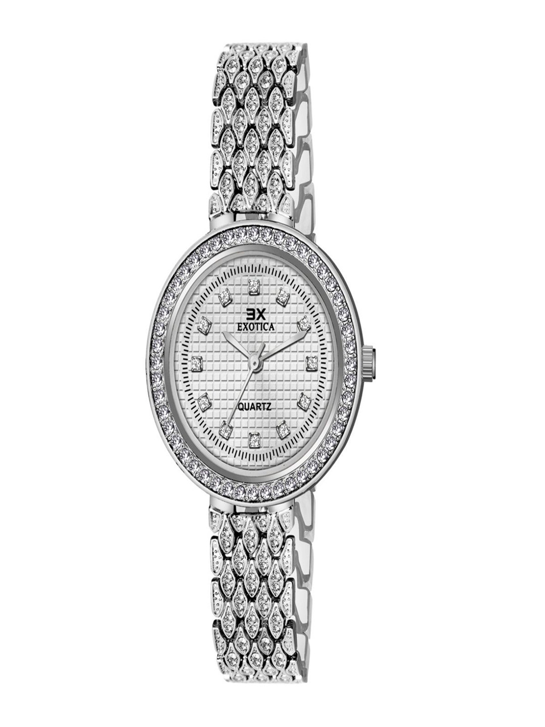 Exotica Fashion  Girls Brass Dial & Stainless Steel Straps Analogue Watch EX-2518-White