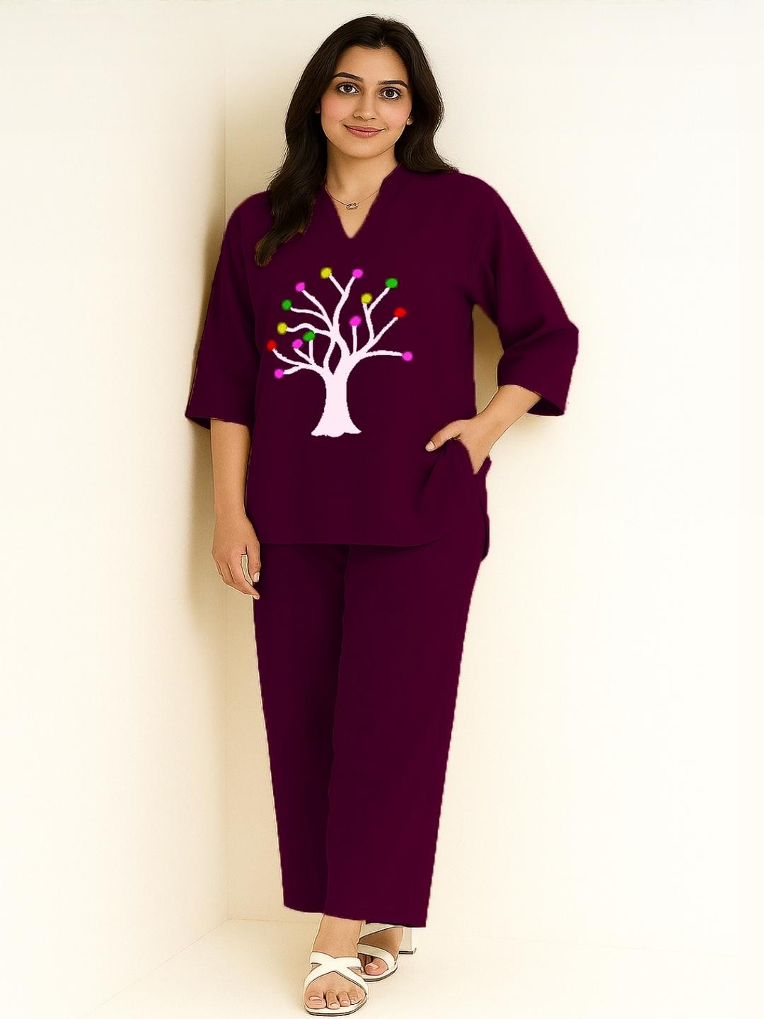 Naida Women Purple Co-Ords