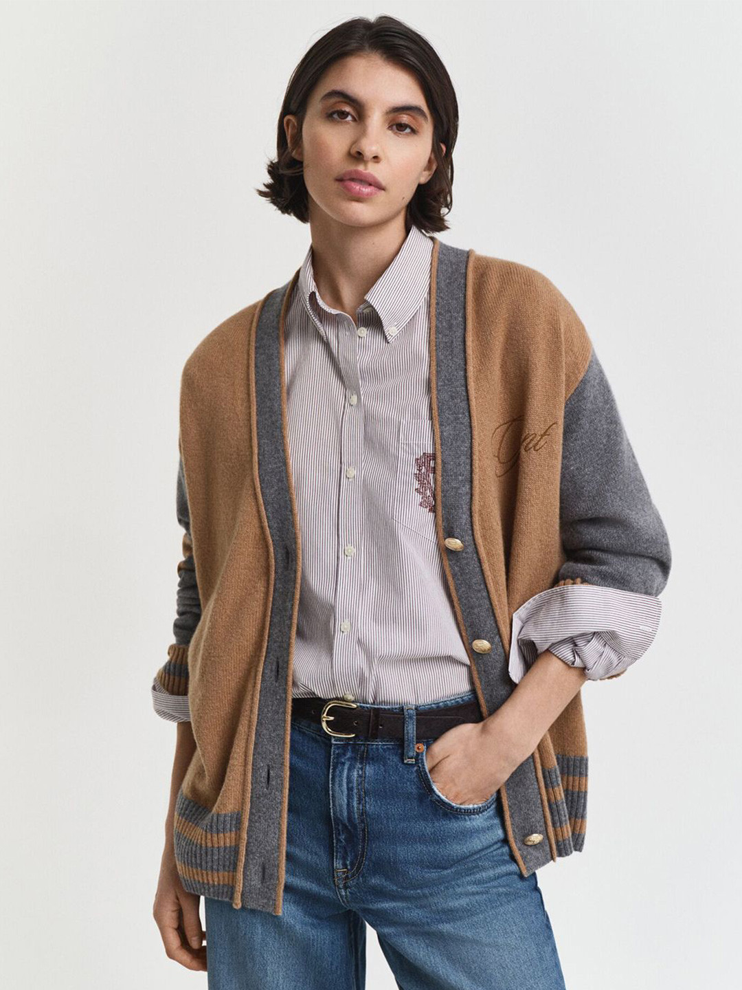 GANT Women Colourblocked Woollen Cardigan
