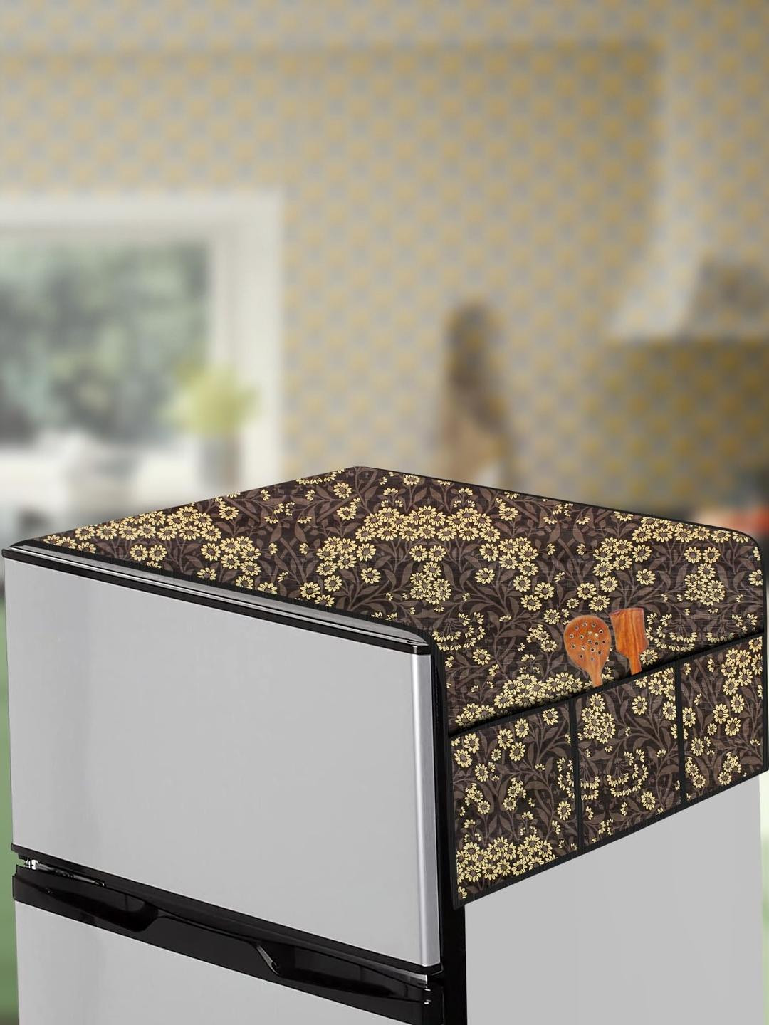 The Furnishing Tree Mustard Plastic Refrigerator Cover